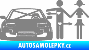 Samolepka Love car like sex levá šedá