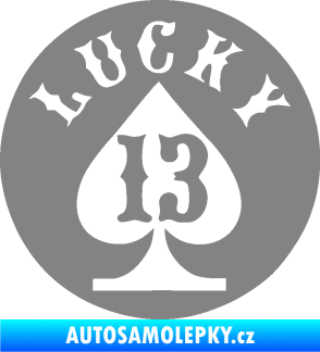 Samolepka Lucky 13 šťastná třináctka šedá