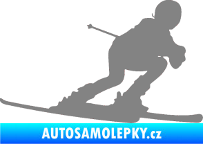 Samolepka Lyžař 002 pravá šedá