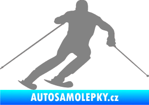 Samolepka Lyžař 003 pravá šedá