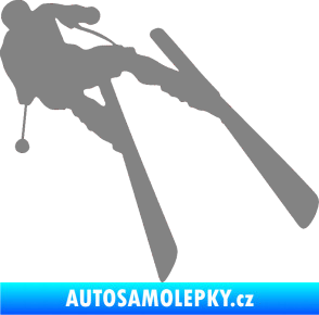 Samolepka Lyžař 007 pravá šedá