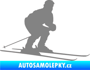 Samolepka Lyžař 009 pravá šedá