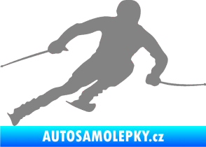 Samolepka Lyžař 012 pravá šedá