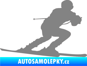 Samolepka Lyžař 017 pravá šedá