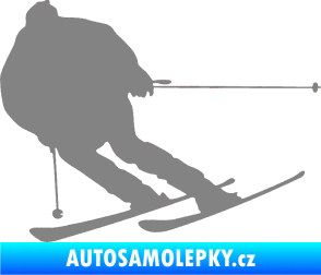 Samolepka Lyžař 019 levá šedá