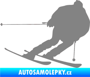 Samolepka Lyžař 019 pravá šedá