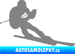 Samolepka Lyžař 022 pravá šedá