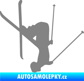 Samolepka Lyžař 023 pravá šedá