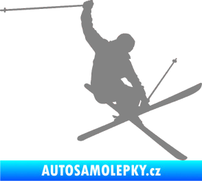 Samolepka Lyžař 024 pravá šedá