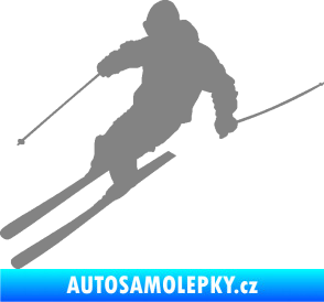 Samolepka Lyžař 027 levá šedá