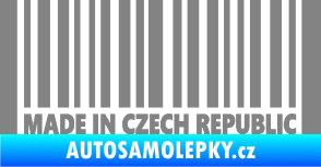 Samolepka Made in Czech republic čárový kód šedá