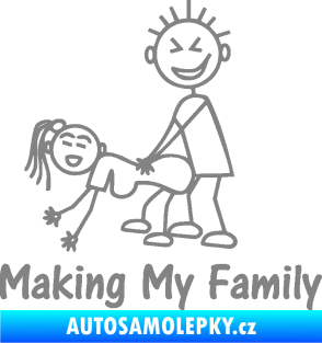 Samolepka Making my family levá šedá