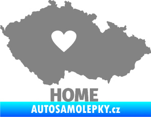 Samolepka Mapa České republiky 004 home šedá