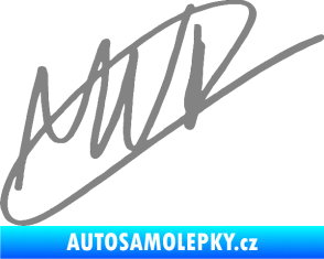 Samolepka Max Verstapen podpis šedá