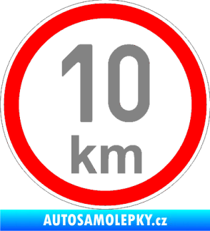 Samolepka Maximální rychlost 10km - nejvyšší konstrukční rychlost šedá
