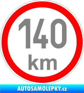 Samolepka Maximální rychlost 140km - nejvyšší konstrukční rychlost šedá