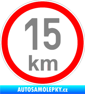 Samolepka Maximální rychlost 15km - nejvyšší konstrukční rychlost šedá