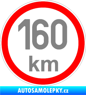 Samolepka Maximální rychlost 160km - nejvyšší konstrukční rychlost šedá
