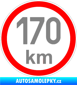 Samolepka Maximální rychlost 170km - nejvyšší konstrukční rychlost šedá