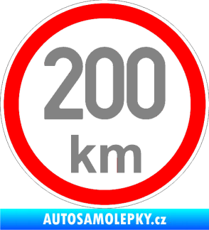 Samolepka Maximální rychlost 200km - nejvyšší konstrukční rychlost šedá