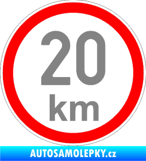 Samolepka Maximální rychlost 20km - nejvyšší konstrukční rychlost šedá