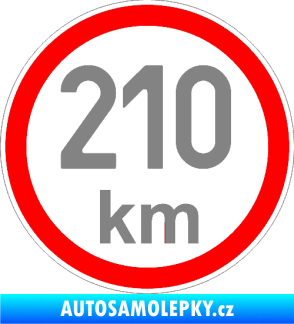 Samolepka Maximální rychlost 210km - nejvyšší konstrukční rychlost šedá