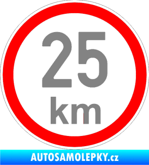 Samolepka Maximální rychlost 25km - nejvyšší konstrukční rychlost šedá