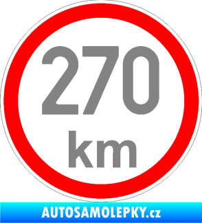 Samolepka Maximální rychlost 270km - nejvyšší konstrukční rychlost šedá