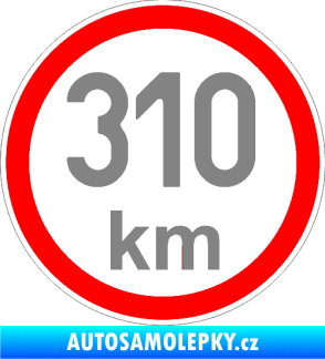 Samolepka Maximální rychlost 310km - nejvyšší konstrukční rychlost šedá