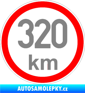 Samolepka Maximální rychlost 320km - nejvyšší konstrukční rychlost šedá