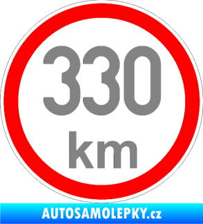 Samolepka Maximální rychlost 330km - nejvyšší konstrukční rychlost šedá