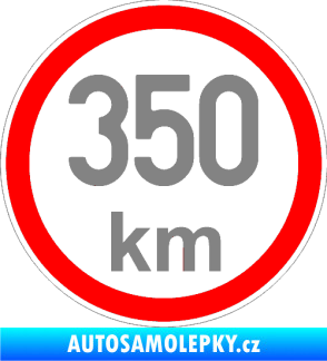Samolepka Maximální rychlost 350km - nejvyšší konstrukční rychlost šedá