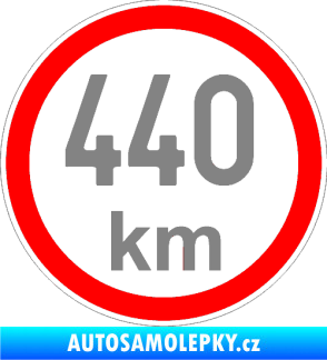 Samolepka Maximální rychlost 440km - nejvyšší konstrukční rychlost šedá