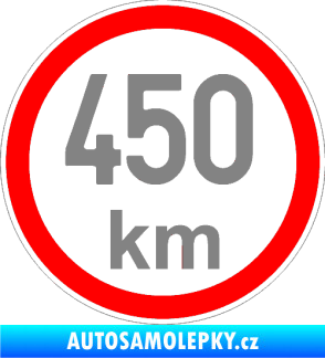 Samolepka Maximální rychlost 450km - nejvyšší konstrukční rychlost šedá