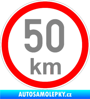 Samolepka Maximální rychlost 50km - nejvyšší konstrukční rychlost šedá