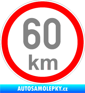Samolepka Maximální rychlost 60km - nejvyšší konstrukční rychlost šedá
