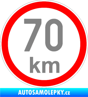 Samolepka Maximální rychlost 70km - nejvyšší konstrukční rychlost šedá