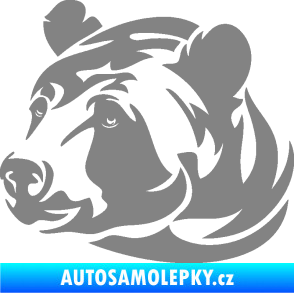 Samolepka Medvěd 007 levá hlava šedá