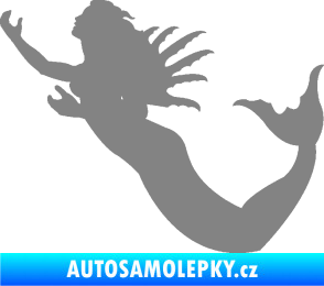 Samolepka Mořská panna levá siréna šedá