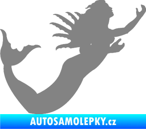 Samolepka Mořská panna pravá siréna šedá