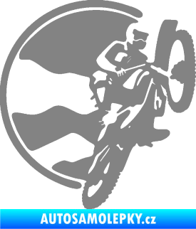 Samolepka Motokros 002 pravá šedá