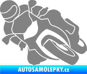 Samolepka Motorka 001 levá silniční motorky šedá