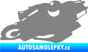 Samolepka Motorka 007 levá silniční motorky šedá