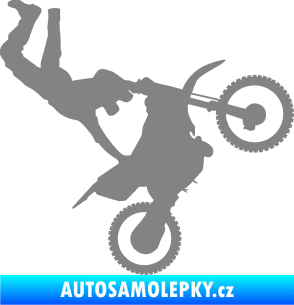 Samolepka Motorka 008 pravá motokros freestyle šedá