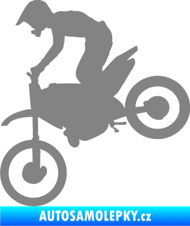 Samolepka Motorka 015 levá motokros šedá