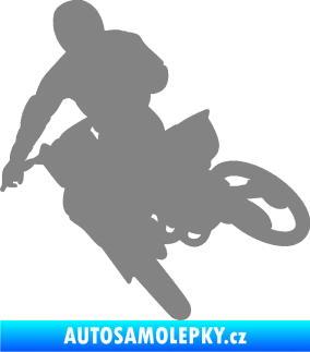 Samolepka Motorka 025 levá motokros šedá