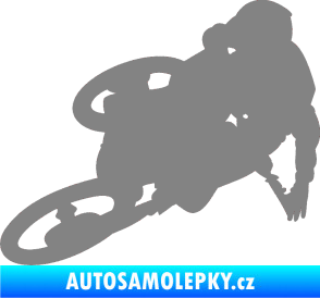 Samolepka Motorka 026 levá motokros freestyle šedá