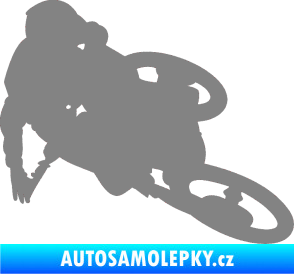 Samolepka Motorka 026 pravá motokros freestyle šedá