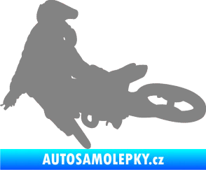 Samolepka Motorka 028 levá motokros šedá