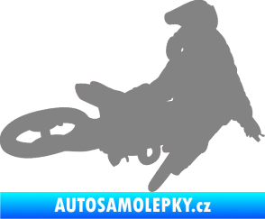 Samolepka Motorka 028 pravá motokros šedá